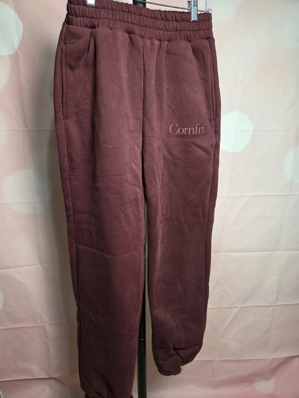 Comfrt Maroon  Minimalist Fleece Jogger  Sweatpants Small NWOT
